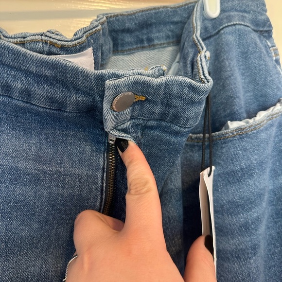 Good American X Zara High-Rise Skinny Jeans Size 30 Plus Denim Distressed NWT - Picture 6 of 13